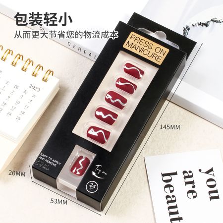 Gold stamping short false nails